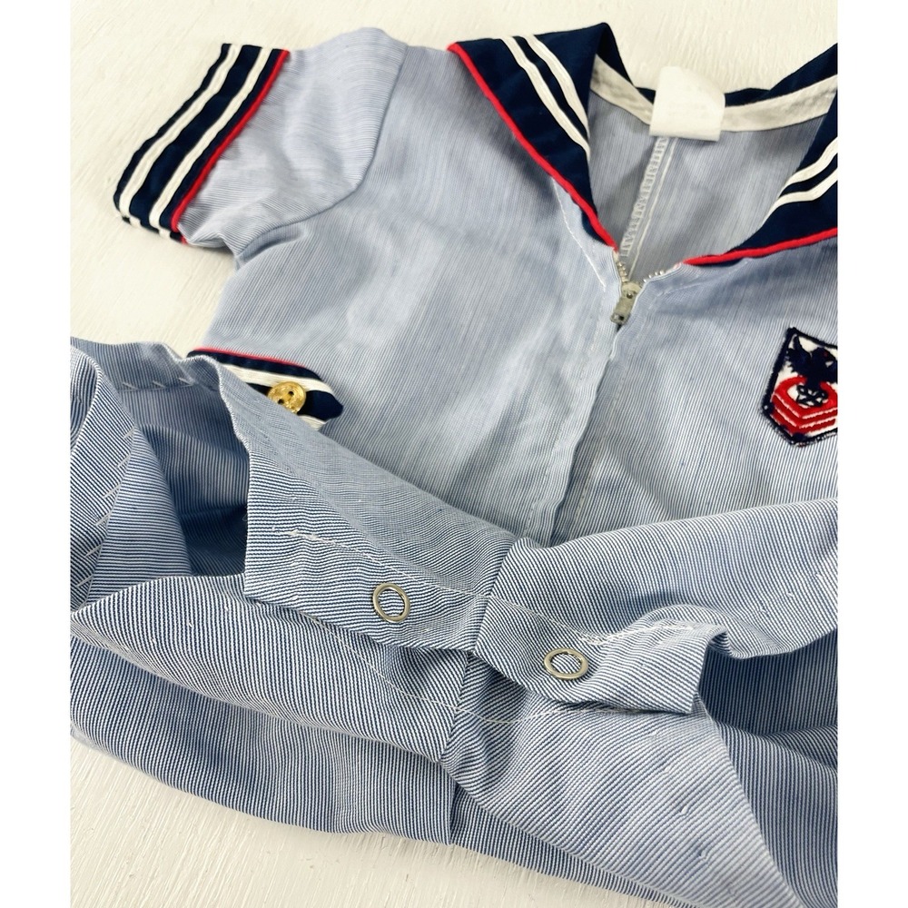 Vintage Little Bit Sailor Romper Baby 18 Months USA Coastal‎ Boating Nautical - Picture 5 of 8